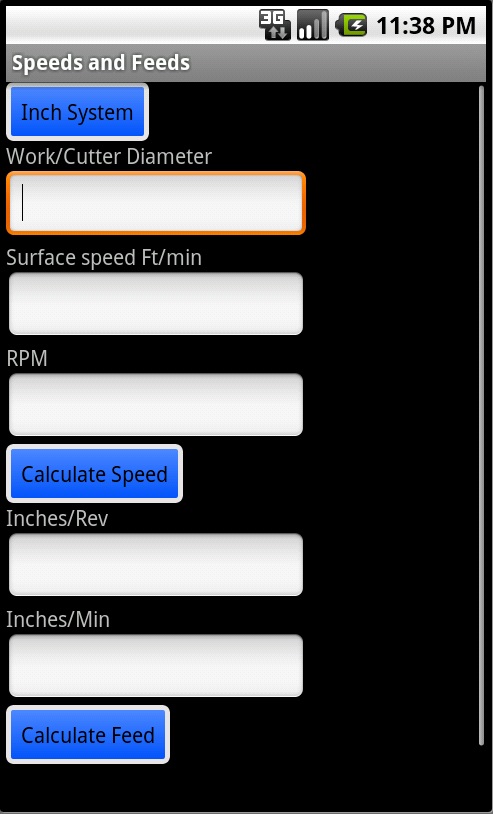 Speeds and Feeds calculations with Machinist's Calculator for Android.